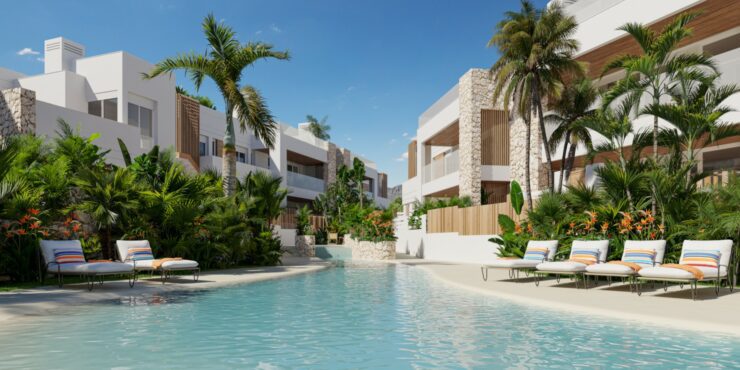 Descubre la villa vertical 15 de El Yado, con su jardín y piscina privada